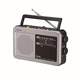 TOSHIBA(東芝) ホームラジオ TY-HR4(S) LEDライト 電池長持ち ダイヤル目盛り 同調ランプ 肩ベルト付属