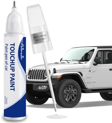 Bright White(PW7/GW7) Touch Up Paint for JEEP-Exact Match–Chips and Nicks Paint Pen of Car Scratch Repair Kit for Wrangler-JK/Commander/Compass/Grand-Cherokee/Liberty/Patriot/Renegade