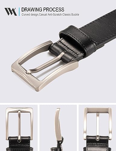 Image of WOLFANT Men's 35mm Dress Casual Belt in Gift Box,100% Italian Full Grain Real Solid Leather