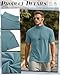 August Alley 3 Pack Men's Turtleneck T Shirts, Short Sleeve Mock Neck Casual Undershirt Summer Slim Fit Basic Pullover Tops(Lake Green, White, Black,Medium)