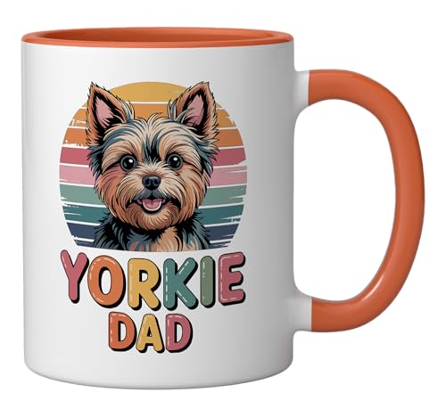 Taza cerámica Retro Yorkie Dad Yorkshire Terrier 11 oz miniatura 2