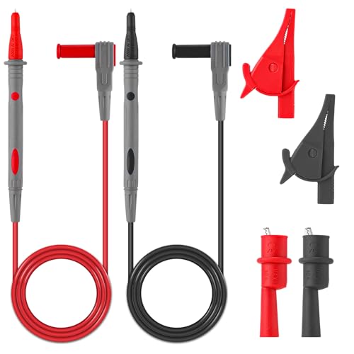 Image of 6pcs Multimeter Automotive Test Leads Kit, Banana Plug Test Leads with Needle Probe, Multimeter Leads Kit with 2mm & 4mm Alligator Clips for Digital Electrical Multimeter Testing Set