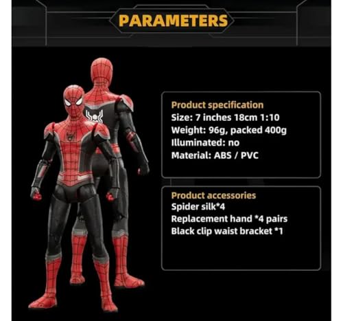 Image of Hamleys Spider-Man Action Figure 7 Inch Collectible Upgraded Suit 1:10