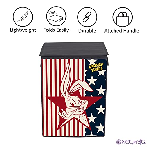 Image of PrettyKrafts Loony Tunes Toys Organizer Storage Box with Top Lid for Baby Boy's and Baby Girl's,(Pack of 1) Black