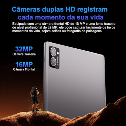 Tablet, tela de 11 polegadas, resolução de 2560 * 1600, 10 GB + 256 GB, câmera de 16 MP + 32 MP, bat