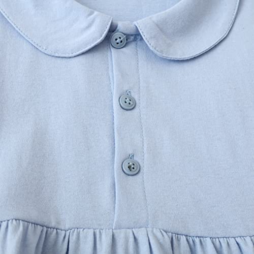 Image of Girls Cotton Long Sleeve Casual Cartoon Appliques Striped Jersey Dresses