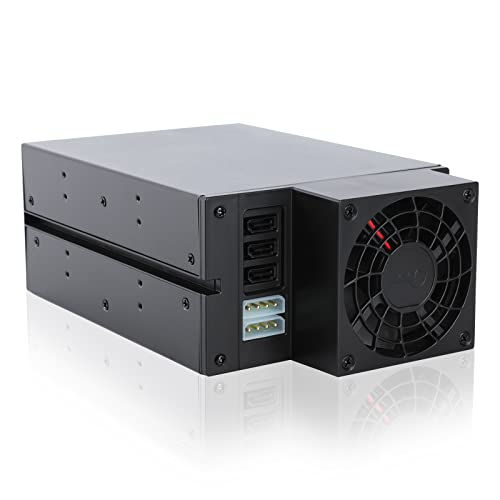 RackChoice Internal Hard Drive Enclosure 3x2.5”/3.5” SATA/SAS Hard Drive Backplane 6 Gbps HDD hotswap in 2xExternal 5.25" Bay - Thumbnail 4
