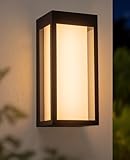FTL LED Applique Murale Exterieur, 12W Luminaire Exterieur, 3000K Blanc Chaud LED Eclairage Exterieur, Moderne Etanche Luminaire Murale, Noir LED Lampe Exterieur Murale pour Terrasse Entrée Jardin
