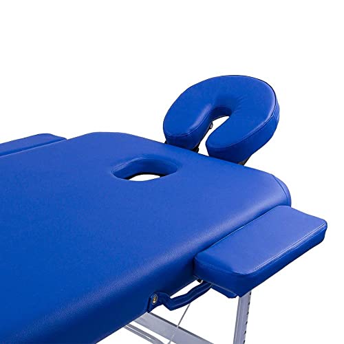 Maca Portátil Dobrável e Reclinável Pelegrin Pel-6530 em Couro Pu Azul