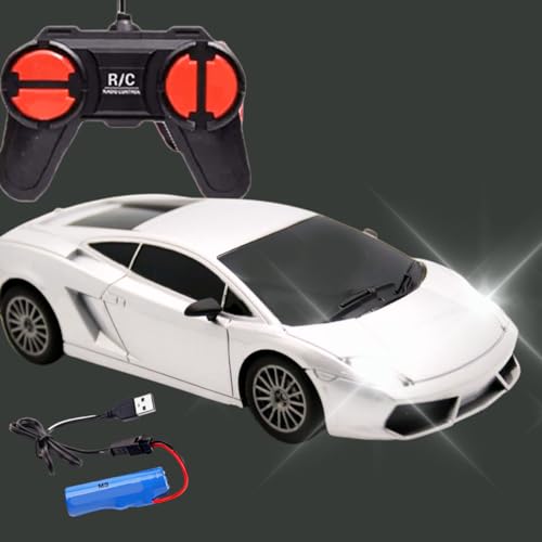 Image of KIDZYMON RC Car High Speed Mini 1:24 Scale USB Rechargeable Remote Control Car for Kids | Racing Car I White Colour