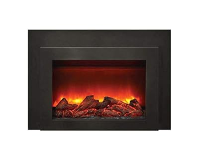 Amantii Electric Fireplace Insert with Black Surround/Overlay (INS-FM-34), 34-Inch
