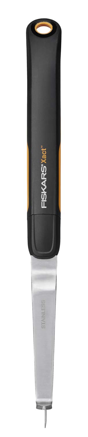 Fiskars Rasenkantenschere, Mit Servo-System, Handlich, Länge: 32 cm, Schwarz/Orange, GS42, 1000589 & Kleiner Fugenkratzer zum Entfernen von Unkraut und Moos, Länge: 33,8 cm, Schwarz/Orange