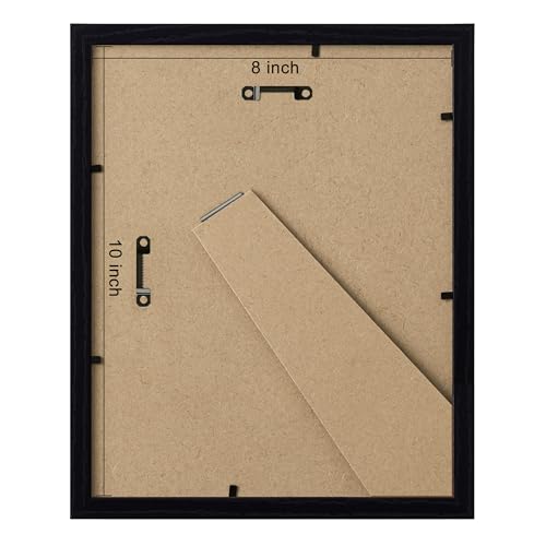 eletecpro 8x10 Picture Frames, Acrylic Cover, Black, Set of 10 - Image 4