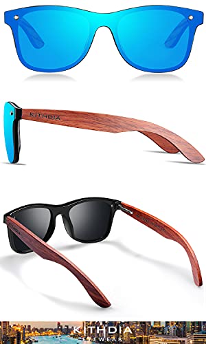 Kithdia Zebra Wooden Bamboo Sunglasses Polarized For Men And Women - Wood Temples Sunglasses S5029 #TOP2
