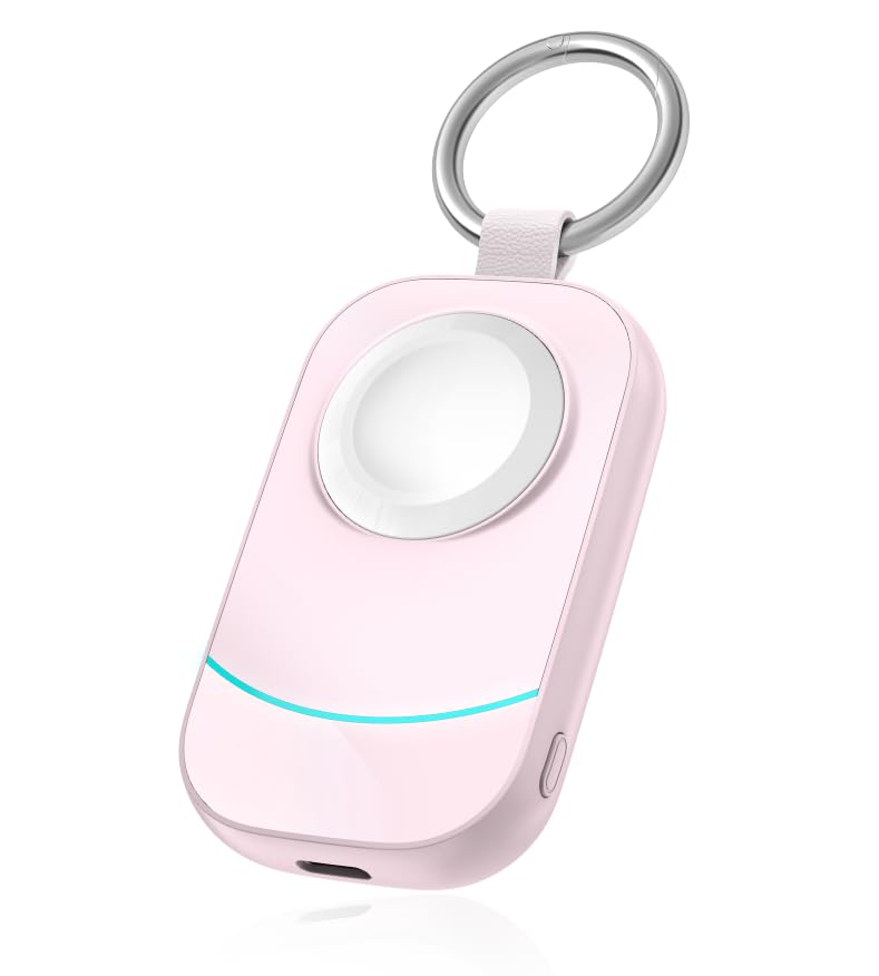 Pink Charger for Apple Watch with Keychain – Birthday Gifts for Women