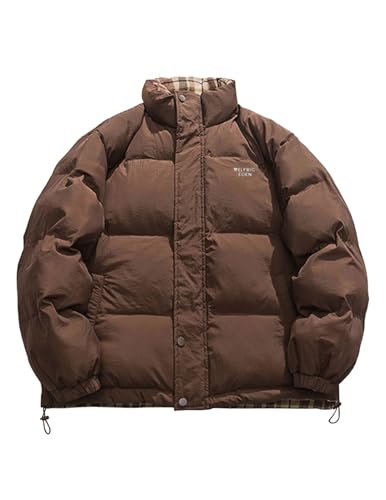 Aelfric Eden Coats Plaid Reversible Coat Trendy Solid Casual Puffer Down Jacket Quilted Bubble Jackets Y2k Outfits