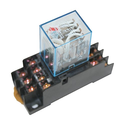 Preisvergleich Produktbild Omron Hutschienenrelais Hutschienensockel Relais mit Roter LED 4 Wechsler 220V (0001)