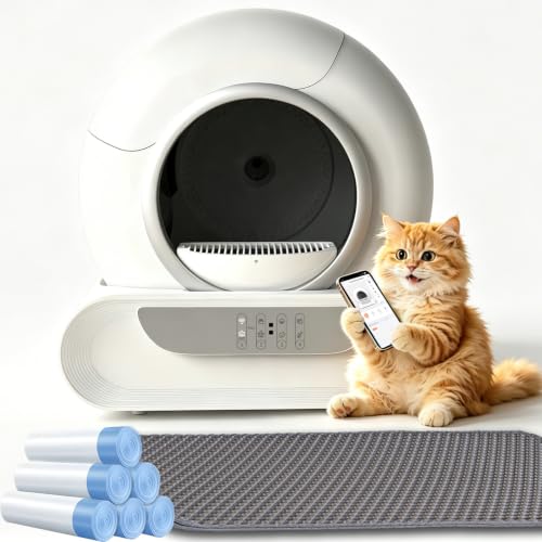 DillyRab Lettiere Autopulenti Gatti 65L+9L Smart Health Monitor con App
