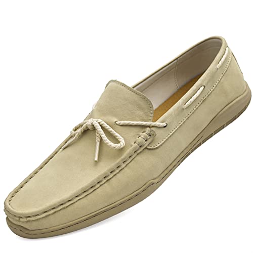 Loafers for Men Deck Shoes 1-Eye Genuine Leather Stitching Details Round Toe Flat Heel Flexible Anti-Slip Party Prom Slip On2