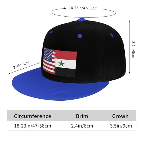 American Flag and Syrian Flag Children's Flat Brimmed Hip-hop Hat Flat Eave Sunscreen Duckbill Cap Headgear2