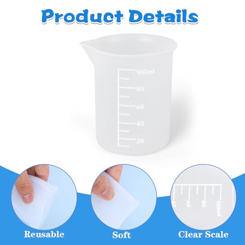 6 vasos de silicona para medir de 100 ml miniatura 3