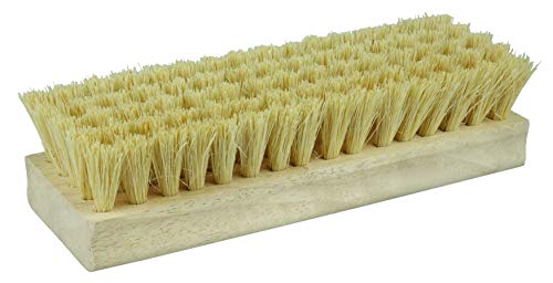 Image of Weiler 44024 8 inch Block Size, White Tampico Fill, Square Wood Block, Hand Scrub Brush