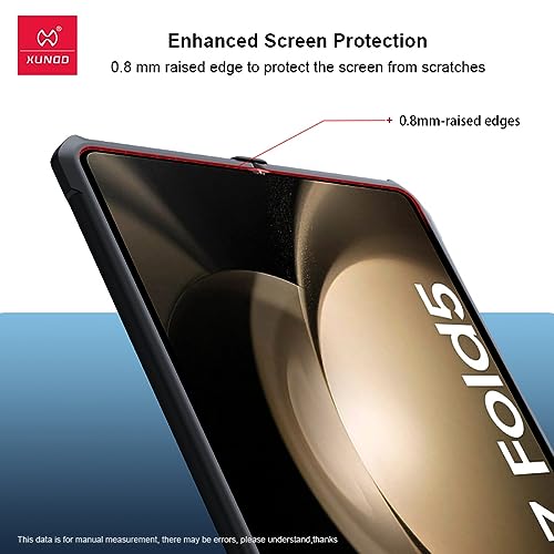 Image of PRITO Samsung Galaxy Z Fold 5 Case - Clear Beatle Slim Phone Case With Hard Pc Back, Soft Tpu Edges, Hinge, Non-Yellowing, Shockproof Protective Cover For Z Fold 5