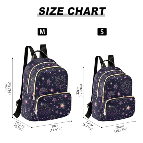 Image of ALAZA Pink Moon Sun Star Galaxy Mini Backpack Purse for Women Travel Bag Fashion Daypack Back Pack Shoulder Bag
