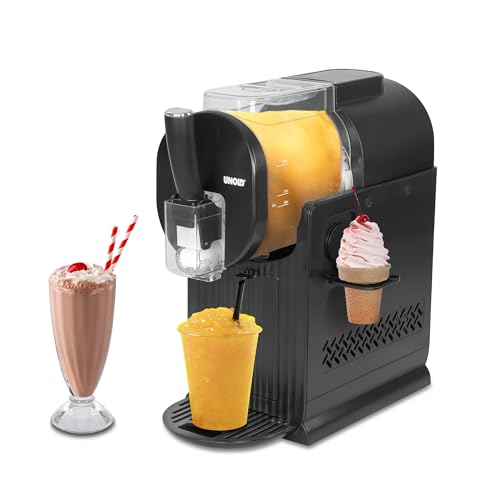 UNOLD 2in1-Slush- & Softeismaschine Sofia Softeis & Slushies ohne Vorgefrieren in 30 min dank Kompressor 2L Kapazität 5 Automatik-Programme & Waffelhalter - einfache Reinigung