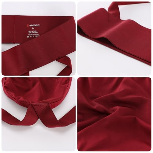 BRODDLE Men's Jockstrap Nylon Pouch 2.5 Inch Wide Band Performance Workout Daily Sports Athletic Supporters2