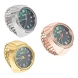 Hemobllo 3 Pcs Ring Watch Vintage Finger Ring Small Watch Decor Women Finger Watch Digital Watch for Women Watches for Men Digital Mens Rings Boy Finger Watch Business Miss Glass Small Ring