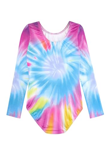 HOZIY Long Sleeve Leotards for Girls Gymnastics Kids Toddler Tumbling Outfits Floral Unicorn Galaxy Rainbow Stripe Pattern