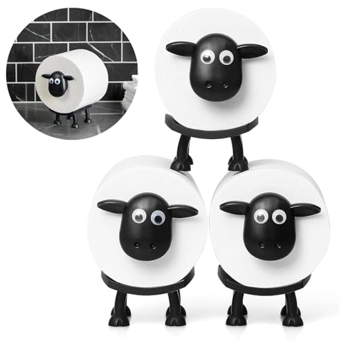 3 Pack Sheep Toilet Paper Holder 3D Printed Black Sheep Toilet Roll Holder