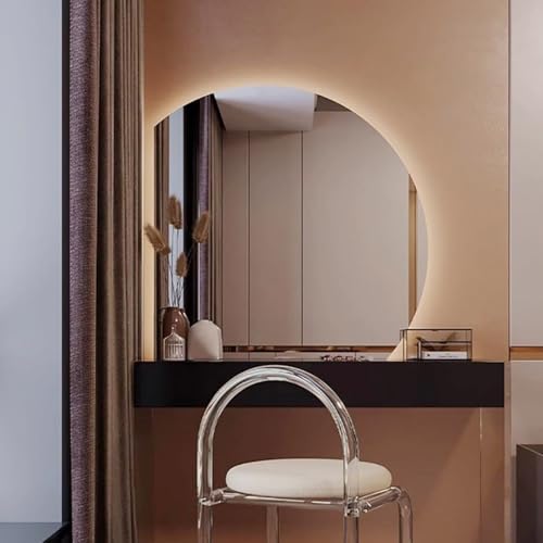 ZYBOWAYL �t���[�����X�o�X���[���~���[LED���C�g�t�� ���_�����~�Ǌ|�������~���[ �܂�~�߃X�}�[�g�s�K�����ϋ� 3�F�����o�b�N���C�g�� ���� �Q�� �o�X���[���p(Left Under Cut,80cm/32")