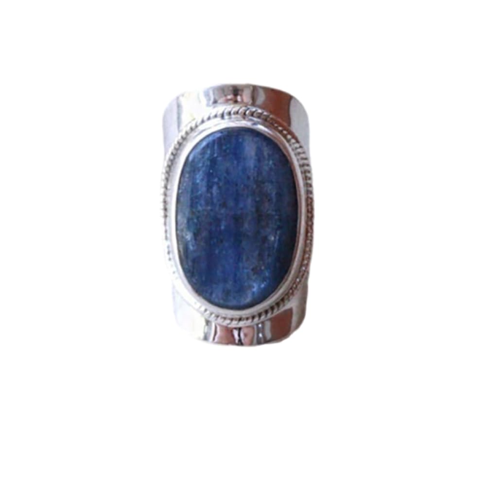 Blauer, stabilisierter Türkis-Manschettenring, Edelstahl-Statement-Schmuck, Türkis-breiter Ring, Türkis-Edelstein, 925er Sterlingsilber, antiker Vintage-Türkis-Schmuck