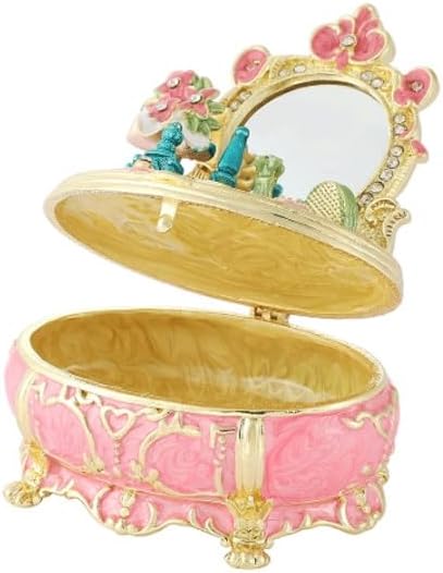 Metal Enamel Jewelry B ox in The Shape of Dressing Table Storage Home Decoration Items image 5