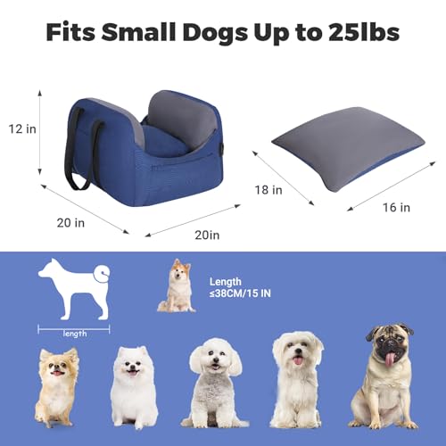 Dog Car Seat – Waterproof Dog Seat for Car, Lookout Dog Booster Seat with Storage Pockets, Safety Pet Leash and Cozy Cotton Fillers, Sturdy Small Dog Bed for Carrier UP to 25 Lbs Dog Car Seat – Waterproof Dog Seat for Car, Lookout Dog Booster Seat with Storage Pockets, Safety Pet Leash and Cozy Cotton Fillers, Sturdy Small Dog Bed for Carrier UP to 25 Lbs