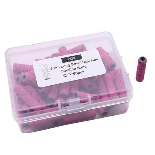 Bande de ponçage 3.0MM Pink 80 Grit mini foret pour manucure 50pcs