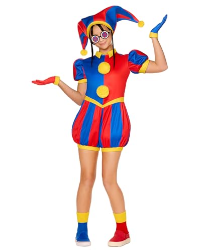 Spirit Halloween Kids Pomni Costume - The Amazing Digital Circus, Girls, Size CHILD LARGE, Multicolor