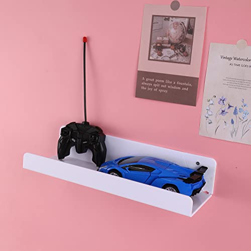 Sooyee 6 Pack White Floating Shelves,15 Inch Acrylic Shelves Floating Bookshelf,Display Shelf, Invisible Picture Ledge Wall Mounted Shelves #TOP2