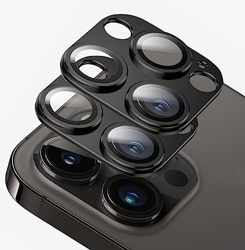 Image of 2 Pack for iPhone 14 Pro Max /iPhone 14 Pro Camera Lens Protector,Glass Aluminum alloy & Sapphire Tempered Glass Camera Cover,Strong Adhesion Scratch Resistant Case Friendly Easy to Install Ultra thin