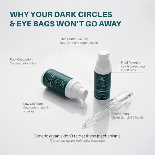 Image of Under Eye Cream I Reduces Dark Circles, Puffiness & Fine Lines | 5% Peptides, 4% Caffeine & 3% Bakuchiol | Brightening & Wrinkles Eye Serum for Men & Women I Visible Results in 14 Days | 15ml