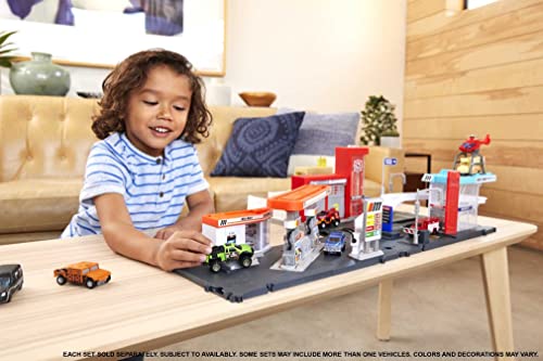 Matchbox Cars Playset, Action Drivers Helicopter Rescue With 1:64 Scale Toy Ambulance & Helicopter, Connects To Other Sets #TOP1