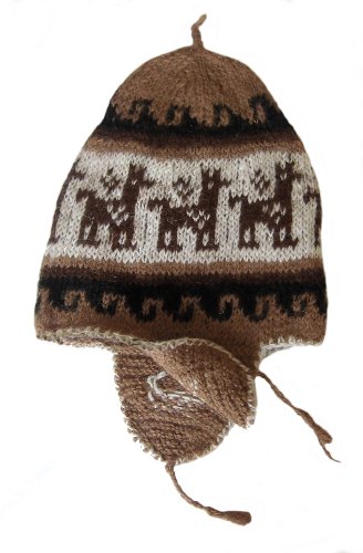Bonnet femme marron et blanc aux finitions soignées en taille unique