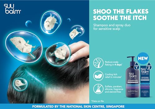 Suu Balm Gentle Moisturising Anti Dandruff Shampoo - Dry, Flaky, Itchy Scalp Treatment (480ml) - Image 4