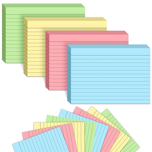 360 Pcs Flash Cards, A6 (105x145mm) Revision Cards Coloured Index Card Assorted Colours Record Prompt Flashcards Ruled Notecards for Office School Learning Speech University Essential
