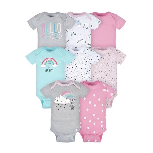 Image of Gerber unisex baby 8-pack Short Sleeve Onesies Bodysuits and Toddler T Shirt Set