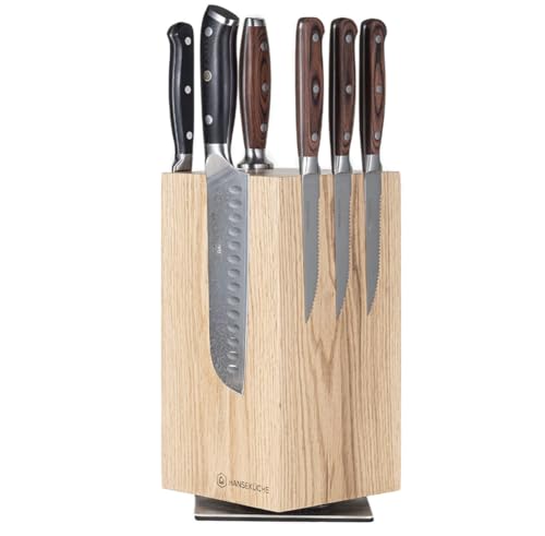 Portacoltelli In Legno Di Acacia Hanseküche - Con Base Acciaio, Magnete, Per Coltelli Da Cucina - Foto 10