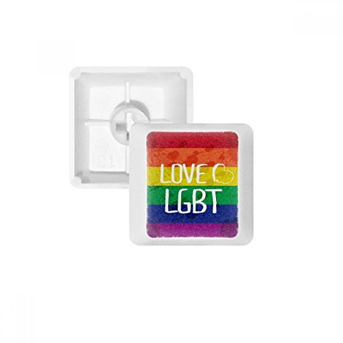 Teclas PBT mecánicas premium perfil OEM blancas y lisas con grabado artístico de corazón LGBT