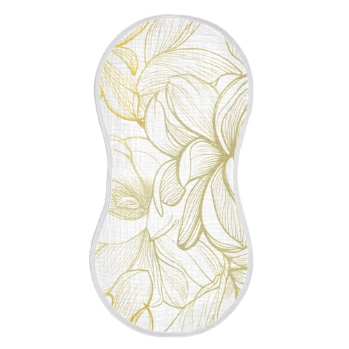 4 Pack Baby Burp Cloths, Soft Absorbent Burping Cloths for Babies, Cotton Milk Spit Up Rags, Large Size for Newborns, Baby Boys and Girls (Magnolia Pattern)2